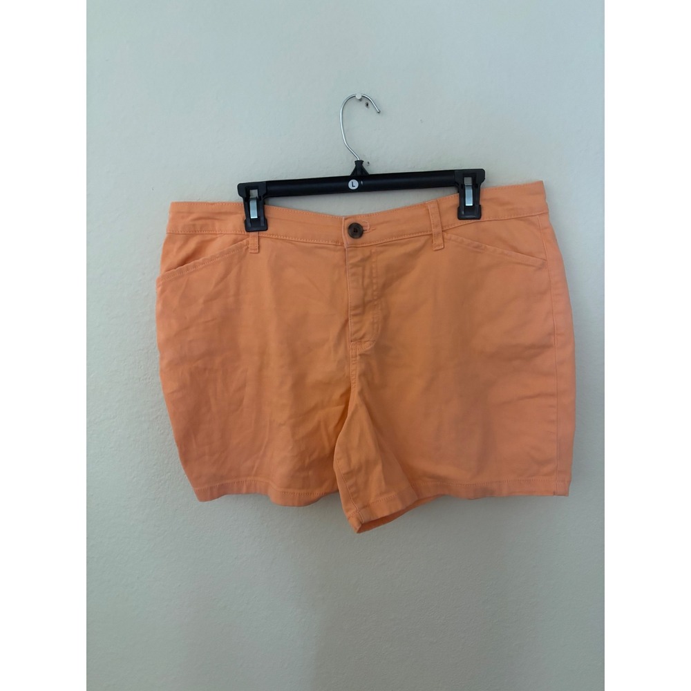 St Johns Bay Womens Orange 5 Inch Chino Shorts Size 14 Cotton 
A1197
